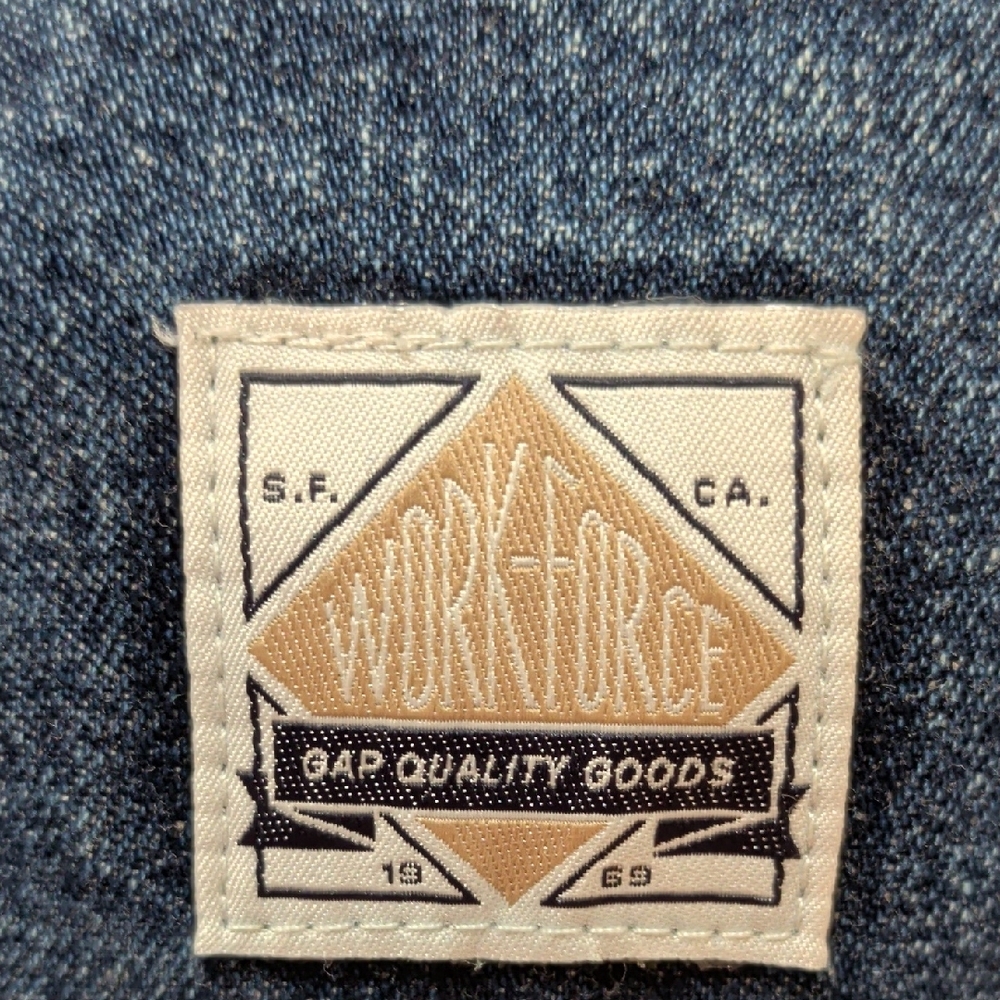 Gap Workwear Dark Blue Long Denim Trench Coat - Picture 2 of 14